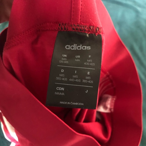 Red Adidas Leggings Medium - Picture 2 of 4